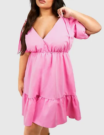 Rochie scurta Boohoo Plus Size, roz