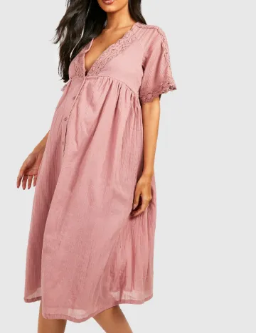 Rochie medie Boohoo maternity, roz Roz