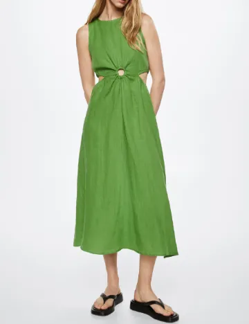 Rochie medie Mango, verde Verde