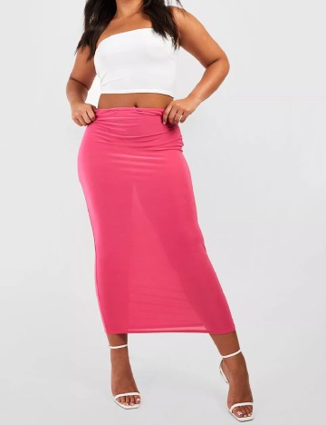 Fusta Boohoo Plus Size, roz