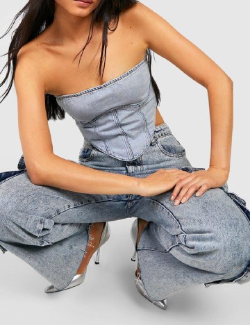 Top Boohoo, albastru