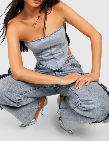 Top Boohoo, albastru