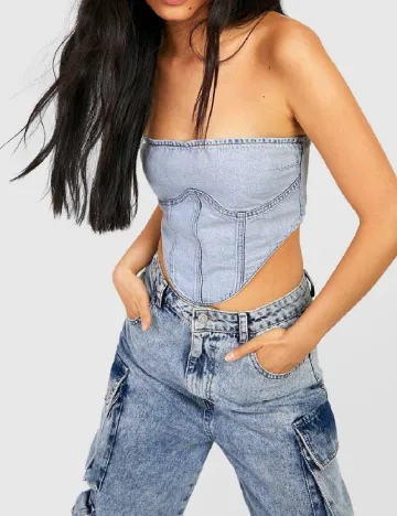 Top Boohoo, albastru