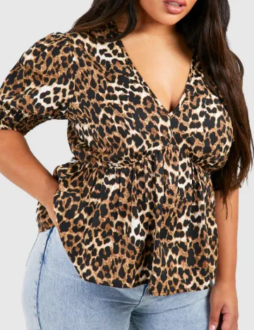 Bluza Boohoo Plus Size, animal print