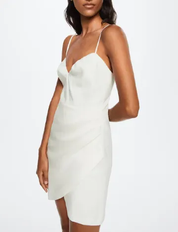 Rochie scurta Mango, ecru