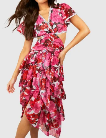 Rochie medie Boohoo, roz