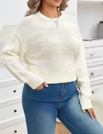 Pulover SHEIN CURVE, ecru
