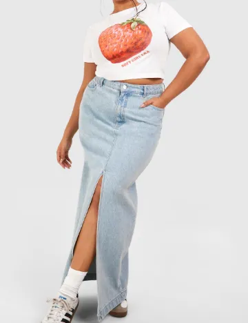 Top Boohoo Plus Size, alb
