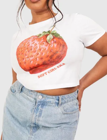 Top Boohoo Plus Size, alb