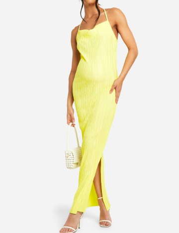 Rochie lunga Boohoo maternity, galben