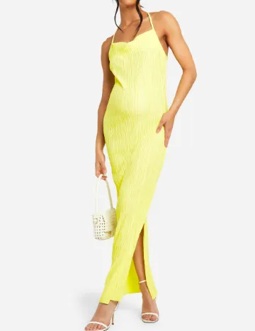 Rochie lunga Boohoo maternity, galben