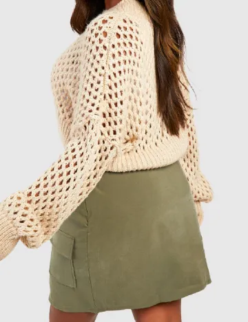 Fusta Boohoo Plus Size, verde