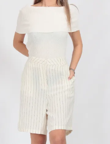 Pantaloni scurti Vero Moda, ecru