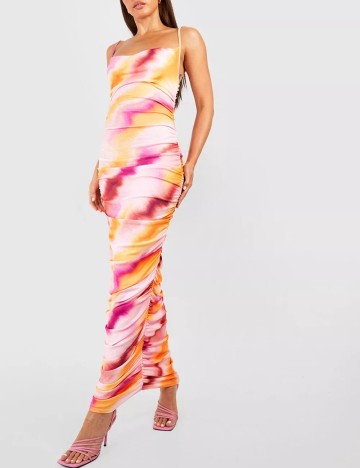 Rochie lunga Boohoo, mix culori