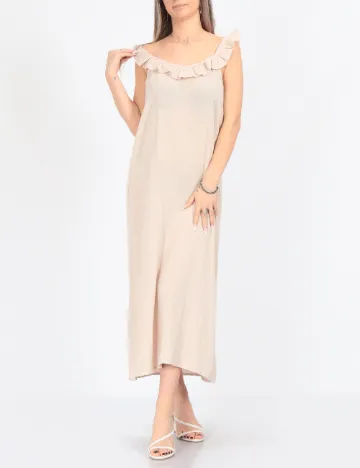 Rochie medie Pieces, crem