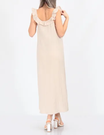 Rochie medie Pieces, crem