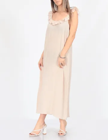 Rochie medie Pieces, crem
