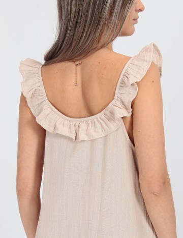 Rochie medie Pieces, crem