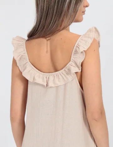 Rochie medie Pieces, crem