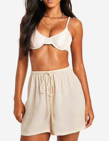 Pantaloni scurti Boohoo, crem