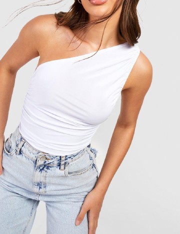 Bluza Boohoo, alb