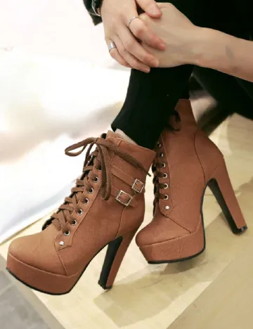 Botine SHEIN, maro Maro