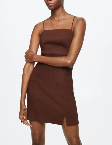 Rochie scurta Mango, maro Maro