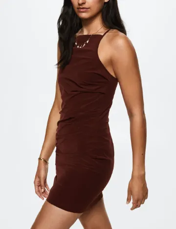 Rochie scurta Mango, maro