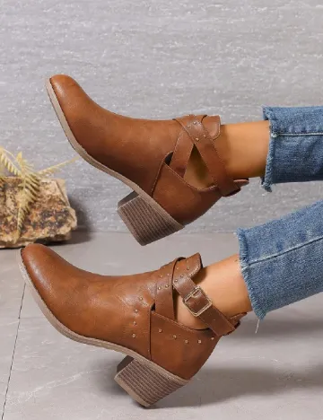 Botine SHEIN, maro
