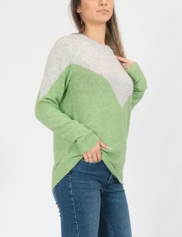 Bluza Vero Moda, verde/gri