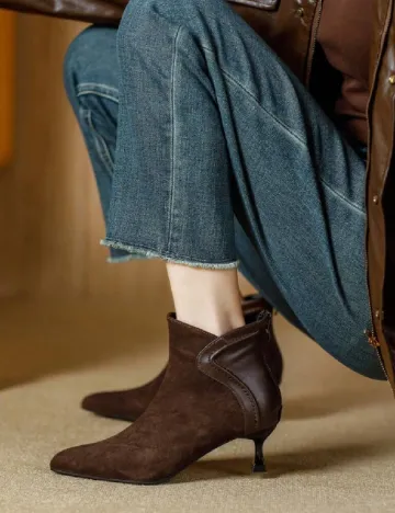 Botine SHEIN, maro