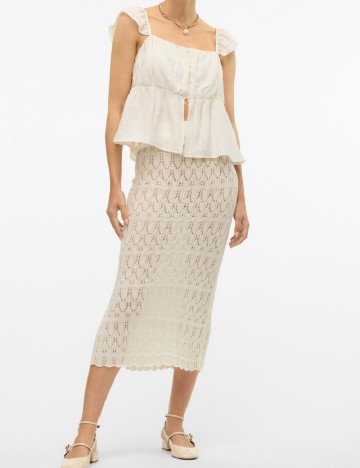 Fusta Vero Moda, crem