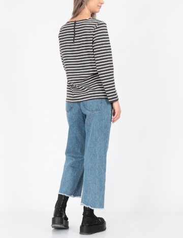 Bluza Vero Moda, alb/gri
