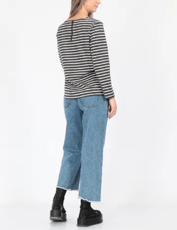Bluza Vero Moda, alb/gri
