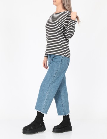 Bluza Vero Moda, alb/gri