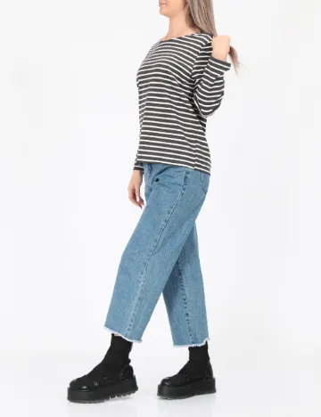 Bluza Vero Moda, alb/gri