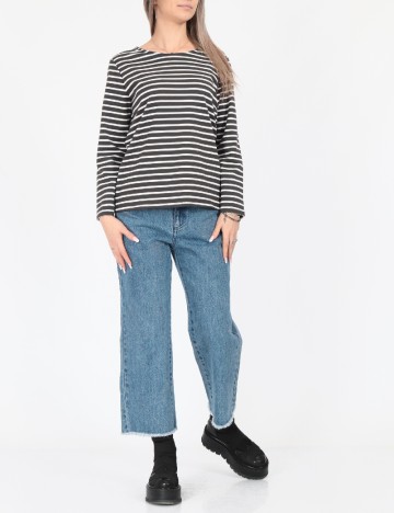 Bluza Vero Moda, alb/gri