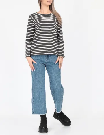 Bluza Vero Moda, alb/gri