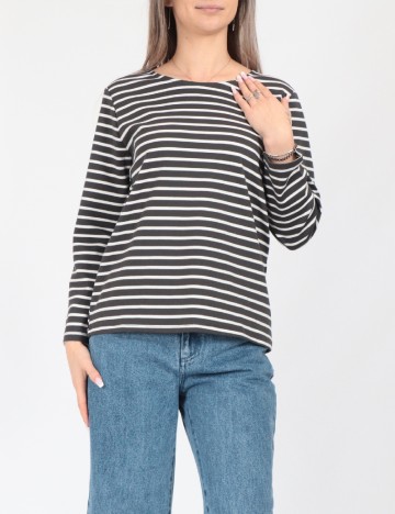 Bluza Vero Moda, alb/gri