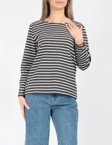 Bluza Vero Moda, alb/gri