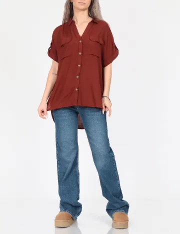 Camasa Vero Moda, caramiziu