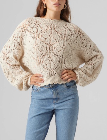 Pulover Vero Moda, ecru