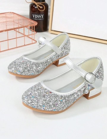 Pantofi Shein Kids, argintiu
