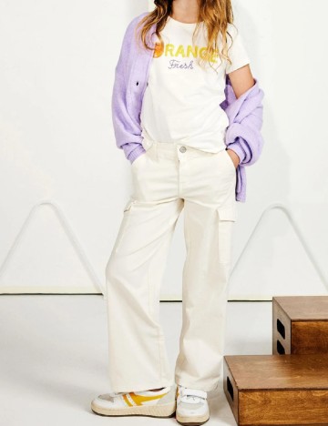 Pantaloni Name It, crem