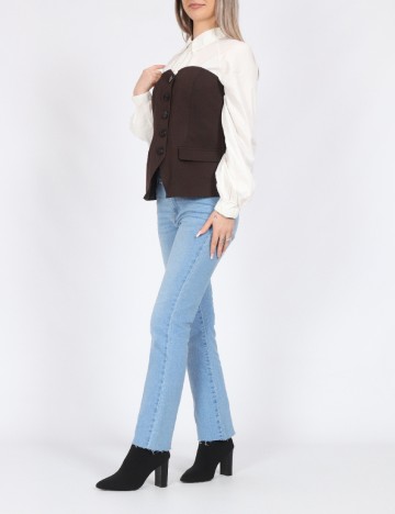 Top Vero Moda, maro inchis