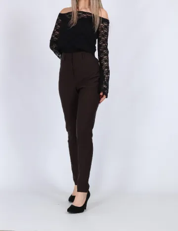 Pantaloni Vero Moda, maro inchis