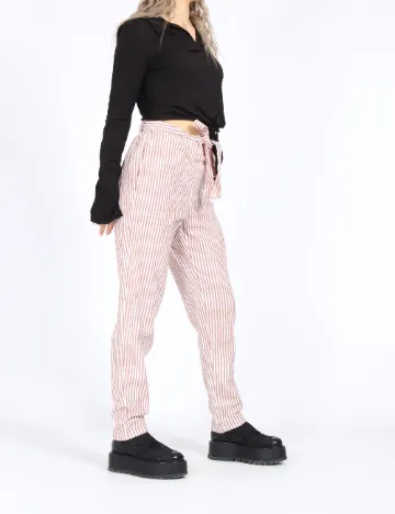 Pantaloni Vero Moda, alb/maro