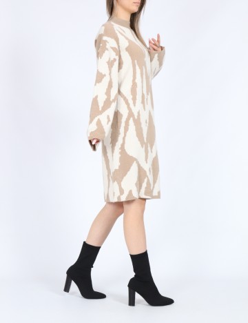Rochie scurta Vero Moda, maro/alb