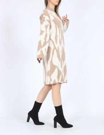 Rochie scurta Vero Moda, maro/alb