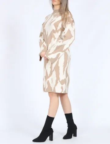 Rochie scurta Vero Moda, maro/alb